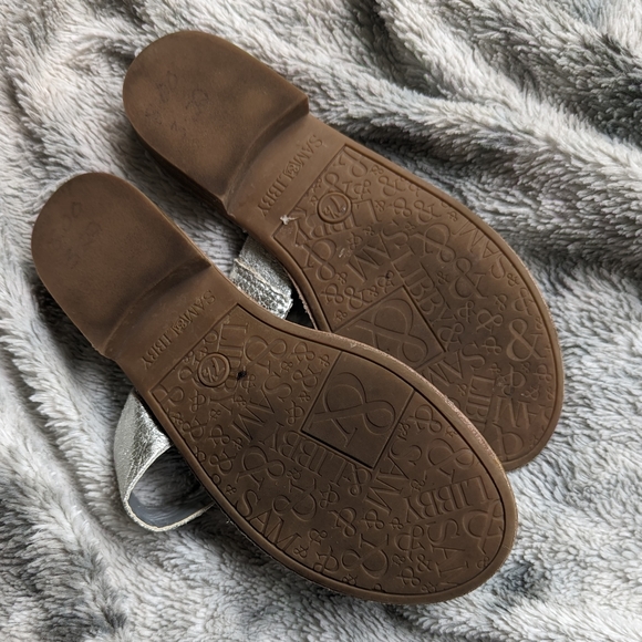 Sam & Libby silver and white slide sandals 7.5 - Picture 4 of 7